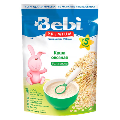 Каша безмолочная овсяная 200 грамм Bebi Premium 87022 1
